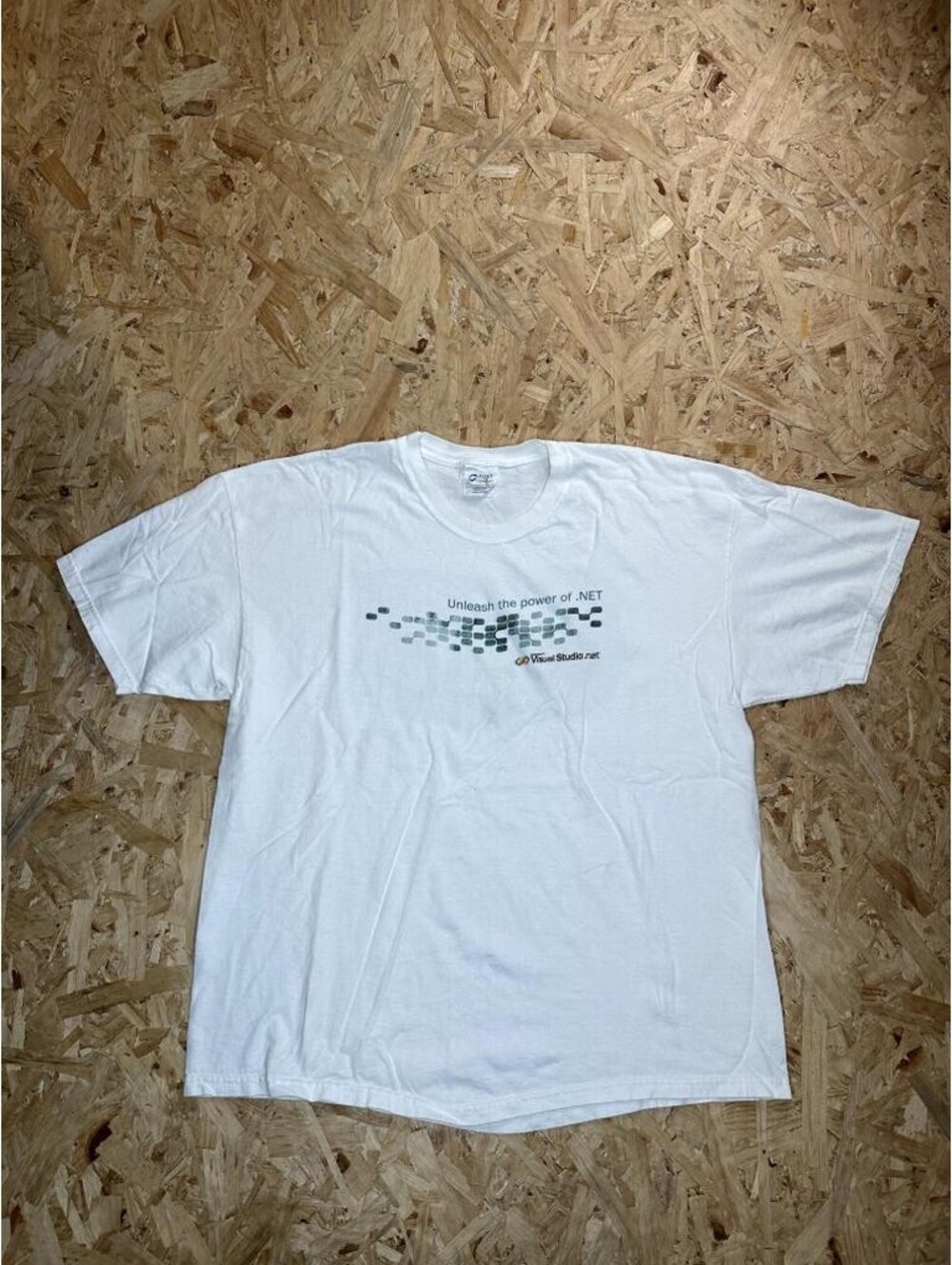 Y2K Microsoft Visual Studio .NET Promo T-Shirt Mens XL White Tech Tee